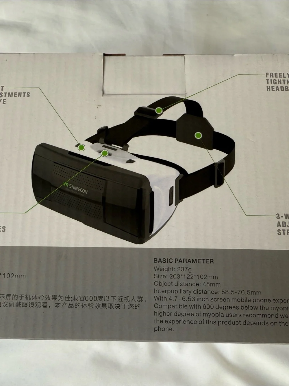VR Shinecon Black VR Headset - VR Shinecon
